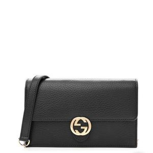 GUCCI Dollar Calfskin Interlocking G Chain Wallet